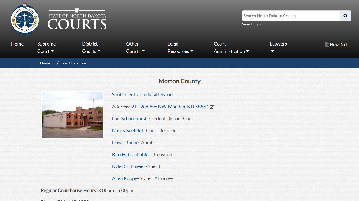 North Dakota Court System - Morton County - North Dakota Supreme Court